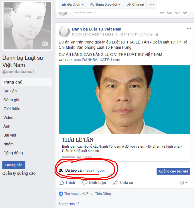 Khi có gần 50.000 lượt View sau 3 ngày đăng tin, có giá trị gì cho luật sư ?